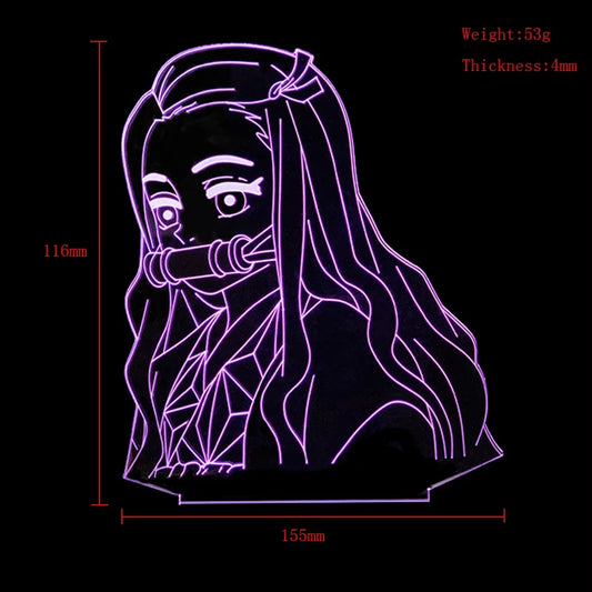 Anime Led Light for Bedroom Decoration Night Light Gift Manga 3D Lamp Acrylic Board Demon Slayer Attack on Titan Room Decor