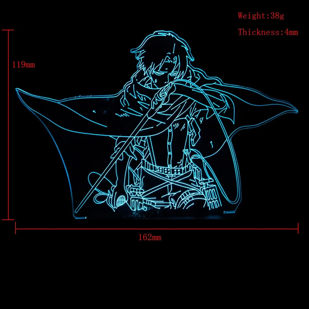 Anime Led Light for Bedroom Decoration Night Light Gift Manga 3D Lamp Acrylic Board Demon Slayer Attack on Titan Room Decor